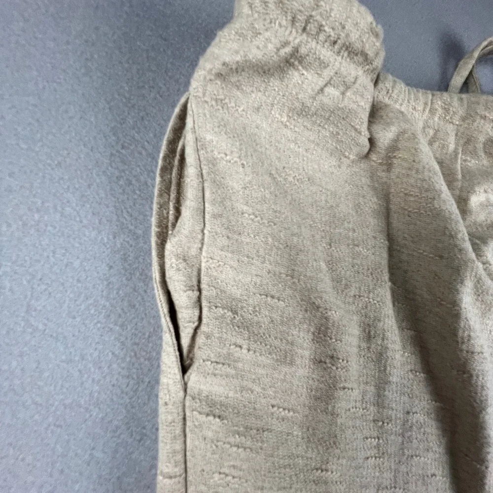 Linen Pants Womens Large Beige Cotton Ramie Drawstring Lounge Casual‎ Summer